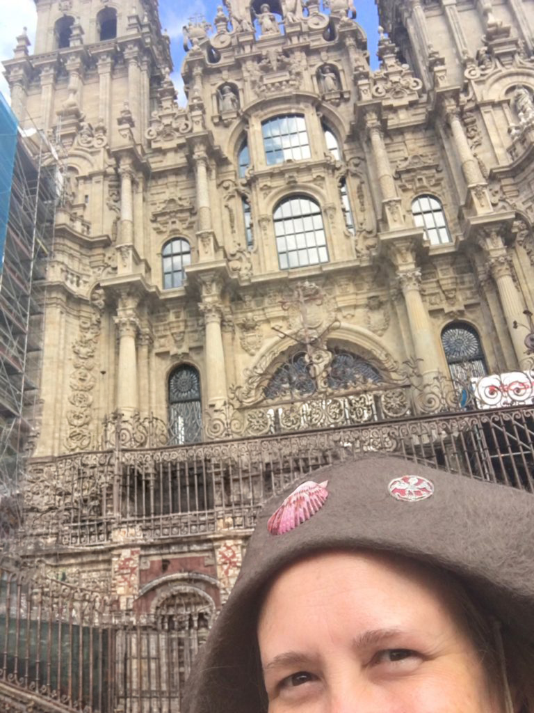 In front of St. James Cathedral. Without a selfie stick, I settled for a "selfito", my name for a selfie taken in Spain where you can only fit part of your head in the shot.